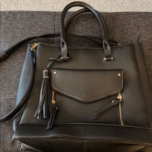 Black Leather Tote Bag